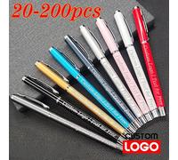NVVVNX 20-200pcs 0.5mm Customizable Luxury Business Metal Pen Laser Engraving Name Advertising Wholesale DIY Logo School Office Gift(White,Quantity- 200 Pens)