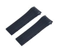 NVVVNX 22mm Soft Rubber Silicone Watch Band Ocean Star Calibre 80 Folding Slider Buckle Watchband For Mido Strap Series Accessories(Black,Without Buckle)