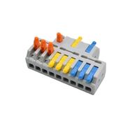 NVVVNX 5/10pcs Mini Quick Wiring Connector Splitter Cable Compact Splice Push-in Electrical Connection Terminal Block 1 In Multiple Out(3 In 9 Out,5PCS)