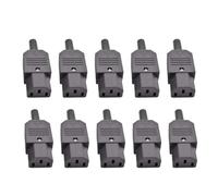 NVVVNX 5pcs 10pcs IEC 320 Cable Wire C13 C14 AC Plug Socket 10A 250V Black Rewireable Electrical 3 Pin Female Male Power Connector(10pcs C13 Female)