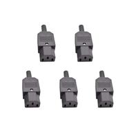 NVVVNX 5pcs 10pcs IEC 320 Cable Wire C13 C14 AC Plug Socket 10A 250V Black Rewireable Electrical 3 Pin Female Male Power Connector(5pcs C13 Female)