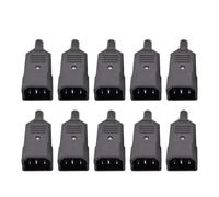 NVVVNX 5pcs 10pcs IEC 320 Cable Wire C13 C14 AC Plug Socket 10A 250V Black Rewireable Electrical 3 Pin Female Male Power Connector(10pcs C14 Male)