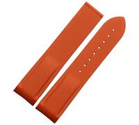 NVVVNX Curved End 20 Mm 22 Mm Rubber Silicone Strap For Omega Watch At150 Seamaster 007 For Seiko Mido Brand Strap(Orange No buckle,22mm)