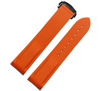NVVVNX Curved End 20 Mm 22 Mm Rubber Silicone Strap For Omega Watch At150 Seamaster 007 For Seiko Mido Brand Strap(Orange-black,22mm)