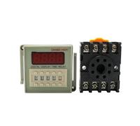 NVVVNX DH48S-1Z Digital LED Programmable Timer Time Relay Switch DH48S 0.01S-9999H DIN RAIL AC110V 220V DC 12V 24V with Socket Base(220V AC)