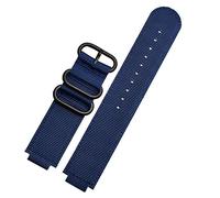NVVVNX For Timex watch T2N721T2N720 739 TW2T3600 wristband lug end nylon strap 24 * 16mm watchband(Blue-black clasp)