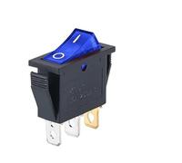 NVVVNX KCD3 220V ON/OFF SPST Rocker Switch Single Pole Single Throw 2 Position 20A 125VAC With LED Light 3 Pins/ 2 Pins(3PIN Blue)