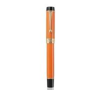 NVVVNX Resin Fountain Pen Nib Fine 18KGP Golden Clip Business Office Gift Pen Stationery School Supplies(Orange)