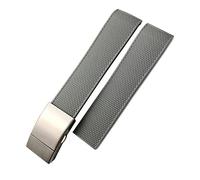 NVVVNX Rubber Watchband 19mm 21mm Silicone Strap for Longines Hydroconquest VHP Black Blue Watch Bracelets(Gray)