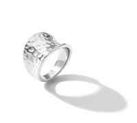 NVWAROCK Wide Statement Hammered Band Rings for Women and Men，High 14K Gold Plated Polish Large Thumb Index Full Finger Rinds Size 5-10（Gold and Silver）, Metal, No Gemstone