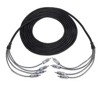 NVX® XIX45 16.4 ft (5 Meter) Oxygen Free Copper 4-Channel Double Twisted Pair X-Series Car Audio RCA Audio Interconnect Cable with Shielded Noise Reduction and Split-tip Silver-Plated Machined Ends