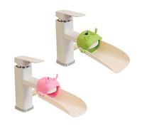 NVXLIDB Upgraded Version of The Little Deer Toddler Faucet Extender, Suitable for Bathroom, Kitchen, Bathtub Sink, Suitable for Most faucets (2-Pack Pink + Green)