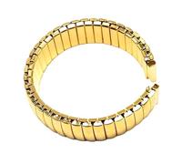 NVYRFS 12 14 16 18 20 22mm Stainless Steel Elastic Strap Polished Matte Band Metal Bracelet Watch Accessories(Gold,16mm)