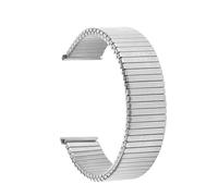 NVYRFS 12mm 14mm 16mm 18mm 20mm Stainless Steel Elastic Watch Strap Metal Stretch Expansion Watch Band Men Women Universal Wristband(Silver,16mm)