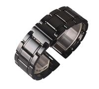 NVYRFS Ceramic Watchband Black with gold Red Watch strap bracelets 20mm 21mm 22mm 23mm 24mm for ladys mens wristwatch Quick release pin(Black,22mm)
