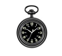 NVYRFS Classic Retro Luminous Straight Plate Uncovered Double Arabic Numeral Mechanical Pocket Watch Suitable for Men and Women(Black)