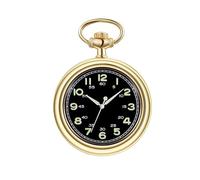NVYRFS Classic Retro Luminous Straight Plate Uncovered Double Arabic Numeral Mechanical Pocket Watch Suitable for Men and Women(Gold)