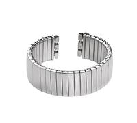 NVYRFS Elastic Metal Watch Band 17mm 19mm 20mm Stretch Expansion Stainless Steel Strap Men Women Wristband Accessories(Silver-Polished,17mm)