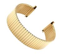 NVYRFS Metal Elastic Stretch Watch Band Adjustable Width Stainless Steel Expansion Replacement Strap Universal Wristband Accessorie(Gold,Brushed)