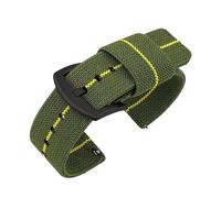 NVYRFS Nylon Woven Elastic Quick Release Strap 18mm 20mm 22mm 24mm Men's Sports Wristband Replacement Watch Band(Green yellow-black,20mm)