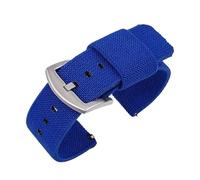 NVYRFS Nylon Woven Elastic Quick Release Strap 18mm 20mm 22mm 24mm Men's Sports Wristband Replacement Watch Band(Blue-Silver,22mm)