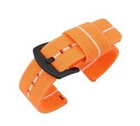 NVYRFS Nylon Woven Elastic Quick Release Strap 18mm 20mm 22mm 24mm Men's Sports Wristband Replacement Watch Band(Orange white-black,18mm)