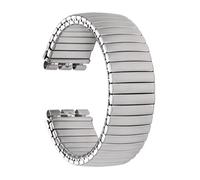 NVYRFS Polished Matte Silver Stainless Steel 17mm 20mm Elastic Strap Stretch Expansion Watch Band Retractable Bracelet(Matte Silver,17mm)