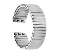 NVYRFS Polished Matte Silver Stainless Steel 17mm 20mm Elastic Strap Stretch Expansion Watch Band Retractable Bracelet(Polish Silver,20mm)