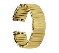 NVYRFS Stainless Steel Elastic Metal Watchband 17mm 20mm Expansion Replacement Straps Wristbelt Bracelets Accessory(Gold-trapezoidal,17mm)