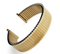 NVYRFS Stainless Steel Elastic Strap 16/17/18/19/20/21/22mm Stretch Expansion Metal Replacement Watch Band Men Women Wristband Accessories(Gold)