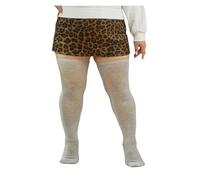 NVYRFS Thigh High Socks Women Plus Size Stockings Oversized Knee High Sock Big Long Socks(Light grey)