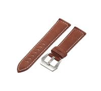 NVYRFS Vintage Soft Leather Watchband 18/20/22/24mm Rough Style Men Casual Watch Straps Stainless Steel Buckle(Brown,22mm)