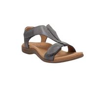 NVYRFS Women Sandals Summer Solid Orthopedic T-Strap Hook Loop Ladies Wedges Beach Shoes Plus Size Sandalias(Grey,4.5UK)