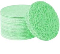 Nvzi 10 Pieces of Natural Biodegradable Compressed Wood Pulp Cotton Facial Cleanser, Makeup Remover, Facial Sponge, exfoliating Tool, Green Cleaning Sponge