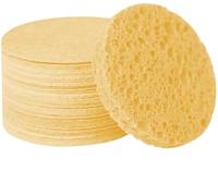 Nvzi 10 Pieces of Natural Biodegradable Compressed Wood Pulp Cotton Facial Cleanser, Makeup Remover, Facial Sponge, exfoliating Tool, Orange Cleaning Sponge