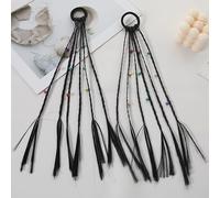Nvzi 2 Pcs Kids Braiding Hair Extensions Elastic Long Braids Cosplay Hair Accessories for Birthday Party Prom B15