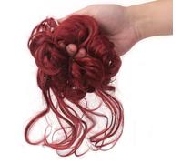 Nvzi 20CM Natural Realistic Hair Bun, High-Temperature Fiber Easy-Wear Hair Accessory，wine red