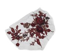 Nvzi 2Pcs 33×26cm 3D Tulle Embroidered Lace Patches DIY Applique for Wedding Dresses Gowns，Black and Yellow