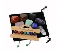Nvzi 7 Tumbled Polished Chakra Crystals Set, Healing Crystals Bracelet, Chakra Stones Crystal Kit, Crystals for Beginners, Cristal Stone, Meditation Accessories, Protection Crystals