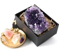 Nvzi Amethyst Crystal, Amethyst Geode, Rose Quartz, Clear Quartz, Cristal Stone, Raw Crystal Cluster, Protection Crystals, Healing Crystals, Purple Crystal, (About 450G)