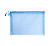 Nvzi-b 6pcs A5 Makeup Bag Cosmetic Bag File Folder Mesh Bag Paper Bags Folders Document Storage Bag Testing Paper Pouch Mesh Pouch File Holder File Pouch Zipper Office Material，9.25 * 7.1in，Blue