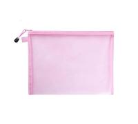 Nvzi-b 6pcs A5 Makeup Bag Cosmetic Bag File Folder Mesh Bag Paper Bags Folders Document Storage Bag Testing Paper Pouch Mesh Pouch File Holder File Pouch Zipper Office Material，9.25 * 7.1in，Pink