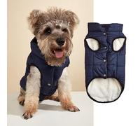 Nvzi-b Windproof Dog Winter Jacket Dog Coat Warm Dog Vest Cold Weather Pet Apparel with 2 Layers Fleece Lined for Small Medium Large Dogs (M, Black)
