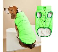 Nvzi-b Windproof Dog Winter Jacket Dog Coat Warm Dog Vest Cold Weather Pet Apparel with 2 Layers Fleece Lined for Small Medium Large Dogs (XXL, Green)