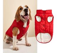 Nvzi-b Windproof Dog Winter Jacket Dog Coat Warm Dog Vest Cold Weather Pet Apparel with 2 Layers Fleece Lined for Small Medium Large Dogs (XS, Red)