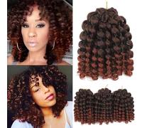 Nvzi Bounce Crochet Hair 8 Inch,Wand Curl Crochet Hair,Short Curly Braiding Hair Jumbo Passion Twist Crochet Hair for Women,6Pack,D