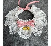 Nvzi Bow Tie Cat Collar Cute Cat Bowtie Collar Accessory for Indoor Cats Kitten and Small Dogs - Pink White M Size, 1 Piece