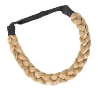 Nvzi Braided Headband Classic Wide Braids Adjustable Elastic Strap Synthetic Wig Headband Women's Braids Beauty Accessories,Linen Blonde
