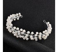 Nvzi Bridal Flower Wedding Hair Pins Crystal Pearl Hair Combs Clips Headpiece Gold Wedding Hair Accessories Jewelry with Rhinestone for Brides Bridesmaids Women Girls (White) X11