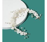 Nvzi Bridal Flower Wedding Hair Pins Crystal Pearl Hair Combs Clips Headpiece Gold Wedding Hair Accessories Jewelry with Rhinestone for Brides Bridesmaids Women Girls (Gold) A10